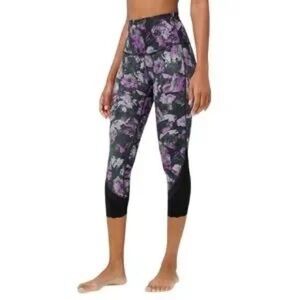 Floral Black and Purple Leggings